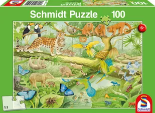Schmidt Spiele Puzzle 100 el. Zwierzęta w dżungli 23668 - Puzzle - miniaturka - grafika 2