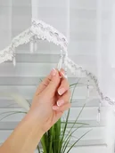 Firany - Firana gotowa z koralikami i haftem beżowa, nowoczesne firanki do pokoju - miniaturka - grafika 1