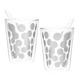Zak! DESIGNS Zestaw 2 szklanek z łyżeczkami 200ml DESIGNS srebrny 1694-R690 - Szklanki - miniaturka - grafika 2