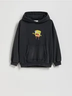Bluzy dla chłopców - Reserved - Bawełniana bluza SpongeBob - czarny - miniaturka - grafika 1