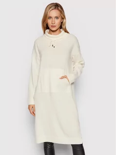 Sukienki - Benetton United Colors Of Sukienka dzianinowa 1044DV006 Biały Relaxed Fit - grafika 1