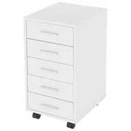 Taborety i hokery - Kontener mobilny z 5 szufladami 33x38x635 cm biały płyta wiórowa - miniaturka - grafika 1