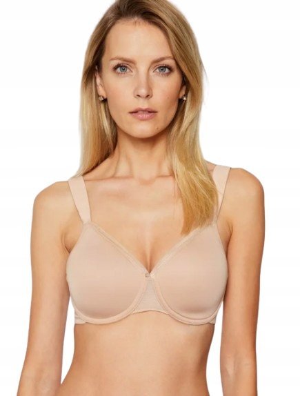 TRIUMPH BIUSTONOSZ BEŻOWY DAMSKI GŁADKI ZAPIĘCIE Z TYŁU 80E JGO