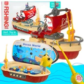 Zabawki interaktywne dla dzieci - Statek Piracki Z Łowieniem Rybek 3w1 Waga Szalkowa Dźwięki Po Angielsku - miniaturka - grafika 1
