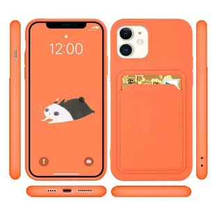 Card Case silikonowe etui portfel z kieszonką na kartę dokumenty do iPhone 13 Pro Max granatowy - Etui i futerały do telefonów - miniaturka - grafika 3