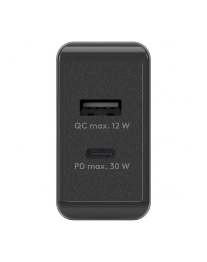Goobay USB-C PD dual fast charger 30 watts black, 1x USB-A, 1x USB-C PD 61673