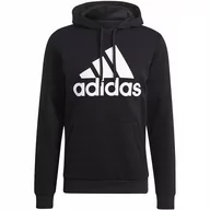 Bluzy męskie - Bluza męska adidas Essentials Fleece Big Logo Hoodie czarna GK9220 S - miniaturka - grafika 1