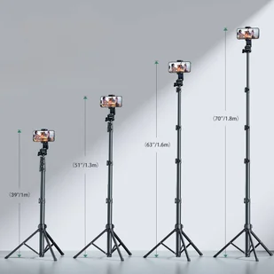 Selfie stick Ugreen LP680 ze stojakiem i pilotem Bluetooth 1.8m - czarny - Selfie stick - miniaturka - grafika 6
