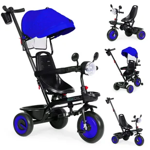 ROWEREK TRÓJKOŁOWY DLA DZIECI SPACERÓWKA 3W1 OBRACANE SIEDZISKO DASZEK NIEBIESKI ECOTOYS - Rowerki trójkołowe ROWEREK TRÓJKOŁOWY DLA DZIECI SPACERÓWKA 3W1 OBRACANE SIEDZISKO DASZEK NIEBIESKI ECOTOYS - Rowerki trójkołowe - miniaturka - grafika 1