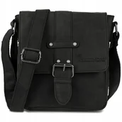 Torby męskie - Torba Saszetka Męska Skórzana Na Ramię Elegancka Raportówka Pojemna Czarna - miniaturka - grafika 1