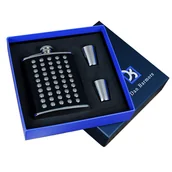 Piersiówki - Zestaw Piersiówka Dan Barmore Dots 180ml + Dwa Kieliszki - miniaturka - grafika 1