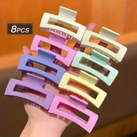 Ozdoby do włosów - TEMU 8 szt. Spinki do włosów dla kobiet - Urocze i minimalistyczne prostokątne średnie spinki do włosów, wielokolorowe (Blond, Szary, Granatowy) do - miniaturka - grafika 1