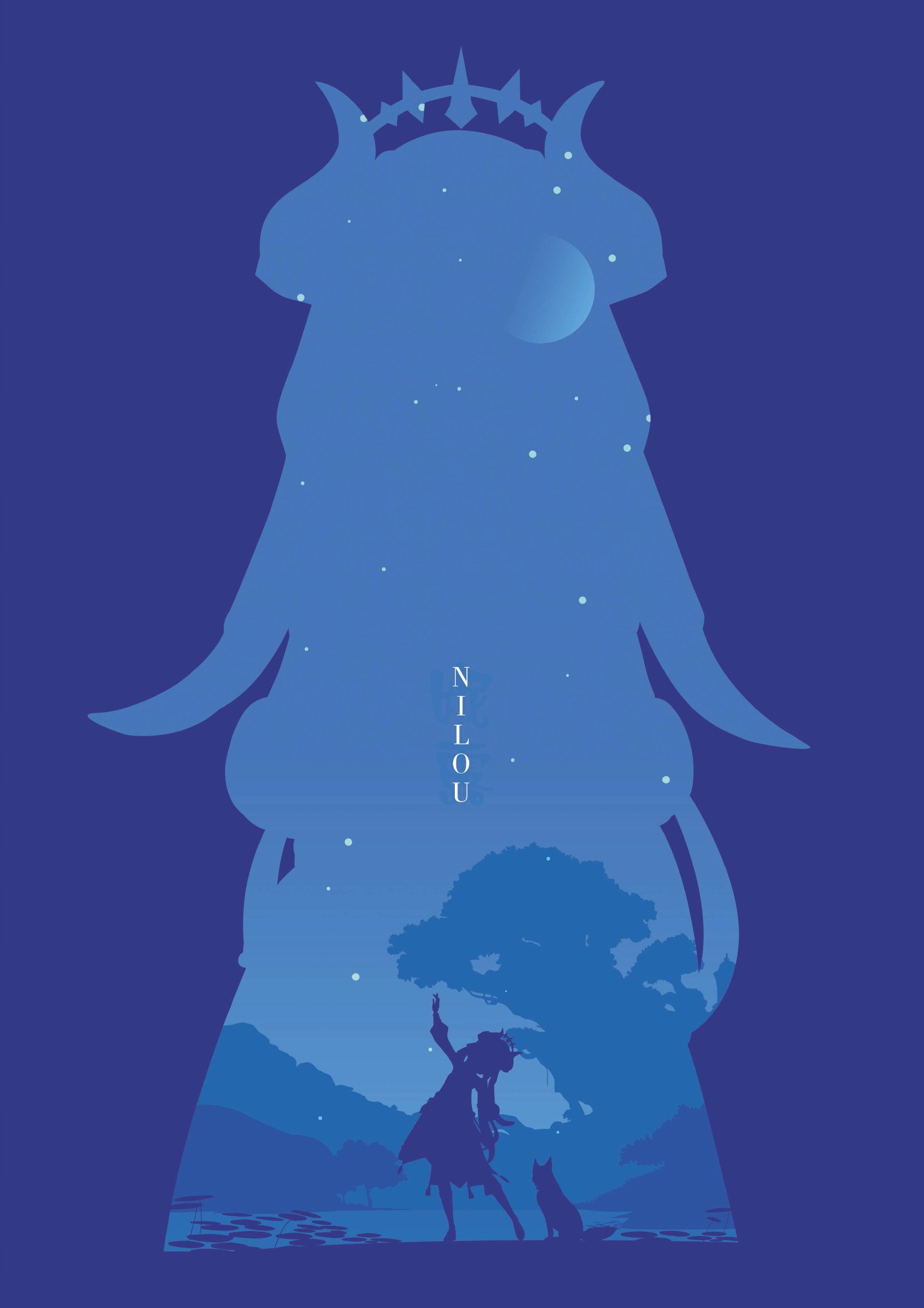 Plakat A3 Genshin Impact Anime Gra Nilou