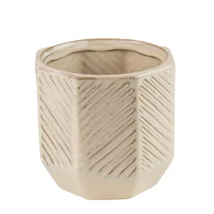 Osłonka ceramiczna SETH beżowa DHG - Donice - miniaturka - grafika 1
