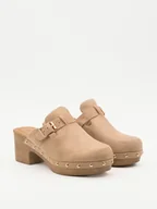 Klapki i japonki damskie - Belucci Chodaki w kolorze beżowym - miniaturka - grafika 1