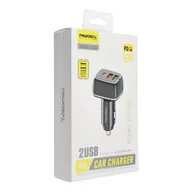 Akcesoria do smartwatchy - PAVAREAL ładowarka samochodowa Typ C PD 20W + 2x USB 4,8A PA-CC65 biała - miniaturka - grafika 1