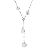 Naszyjniki - Oryginalny naszyjnik damski z łańcuszkiem i okrągłymi ozdobami - Manoki - miniaturka - grafika 1