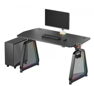 Biurka gamingowe - Biurko Ultradesk Biurko QUEST, 140x70cm, 72-120cm, czarny-czarny - miniaturka - grafika 1