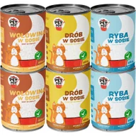 Mokra karma dla kotów - PetPot Karma mokra dla dorosłego kota MIX smaków w sosie 6x415g - miniaturka - grafika 1