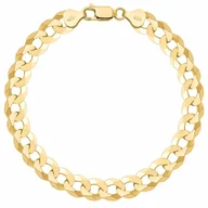 Bransolety męskie - OPRAVA POZŁACANA SREBRNA BRANSOLETKA PANCERKA 925 585 - 8,5MM MĘSKA 21cm - miniaturka - grafika 1