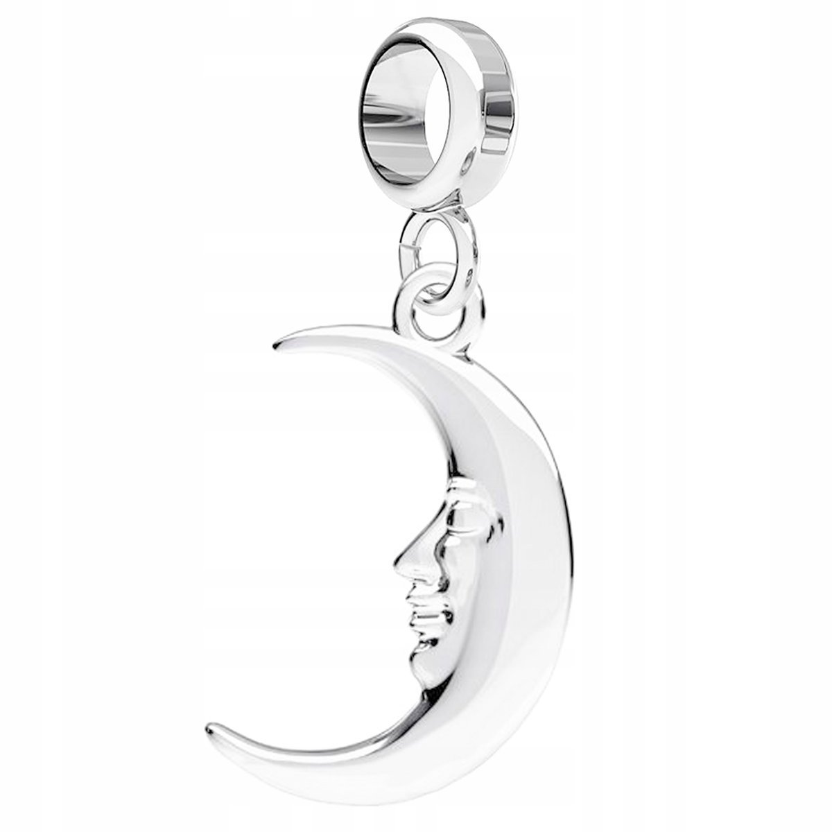 Charms Srebrny z Półksiężycem Moon Twarz Księżyc Półksiężyc SREBRO 925