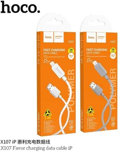 Kabel USB Hoco HOCO kabel USB A do Lightning 2,4A X107 1 m biały - Kable USB - miniaturka - grafika 1
