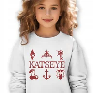 Bluzy dla dziewczynek - Bluza Dziecięca Biała KATSEYE BAND Muzyka K-pop Idolki Prezent - 128 cm Wz - miniaturka - grafika 1