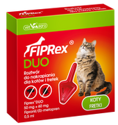 Vet-Agro Fiprex DUO Kot 50 mg + 60 mg roztwór do nakrapiania dla kotów i fretek 44864-uniw