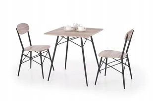 Zestaw Stół 2 Krzesła San Remo Czarna Stal 70x70 - Stoły z krzesłami - miniaturka - grafika 1