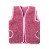 Moda i Uroda OUTLET - Kamizelka Wełniana Merynos Kolor Różowy 1-3 Lata - miniaturka - grafika 1