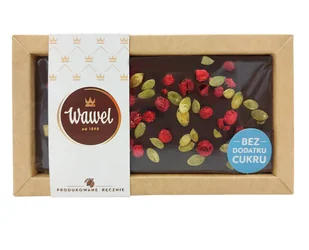Czekolada Gorzka bez dodatku cukru z pestkami dyni i czerwoną porzeczką Wawel 90g - Czekolada - miniaturka - grafika 1
