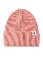 Czapki dla dzieci - Calvin Klein Jeans Czapka Monogram Rib Beanie IU0IU00440 Różowy - miniaturka - grafika 1