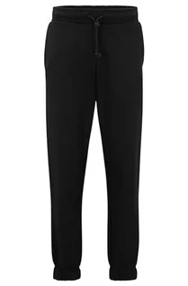 Spodenki męskie - HUGO Męskie spodnie do biegania Dchard Relaxed-Fit z bawełny Terry z logo Stack, czarny (Black1), M - grafika 1