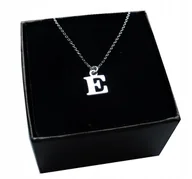 Łańcuszki - Naszyjnik łańcuszek literka z literką E srebro 925 - miniaturka - grafika 1