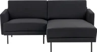 Narożniki - BELIANI Sofa lewostronna narożna poliester czarny 192 x 155 cm narożnik rogówka czarne metalowe nóżki tapicerowana minimalistyczna nowoczesna - miniaturka - grafika 1