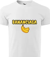 Piżamy damskie - Piżama Męska Biała Koszulka + Szare Spodenki BANANCIAGA Wzory Rozmiar M - miniaturka - grafika 1