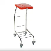 Wózki serwisowe - Euro Zibi Stelaż na worek do segregacji 70 l - 120 l czerwony - Chromowany, Otwierana ręcznie - miniaturka - grafika 1