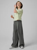 Spodnie i spodenki dla dziewczynek - 4F Spodnie dresowe z szerokimi nogawkami dziewczęce - szare 158/164 (12-14 lat) - miniaturka - grafika 1