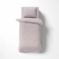 Pościel - Pościel adamaszkowa 140x200 pudrowa różowa jednobarwna paski 1 cm Pure - miniaturka - grafika 1