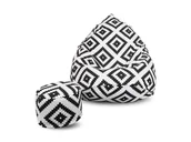 Pufy i podnóżki - Pufa sako XXXXL worek + gratis soft etno pixel biały - miniaturka - grafika 1