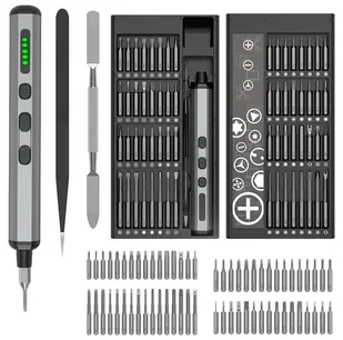 Elektryczny precyzyjny śrubokręt wkrętak z bitami metalowy 68 elementów - Śrubokręty Elektryczny precyzyjny śrubokręt wkrętak z bitami metalowy 68 elementów - Śrubokręty - miniaturka - grafika 1
