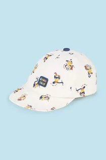 Czapki dla dzieci - Mayoral czapka z daszkiem bawełniana dziecięca kolor beżowy wzorzysta - grafika 1