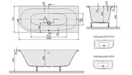 Wanny - Sanplast WALse/LUXO Wanna przyścienna asymetryczna prawa 160 cm ze stelażem STW biała 610-370-1040-01-000 - miniaturka - grafika 1