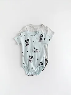 Reserved - Bawełniane body Mickey Mouse 2 pack - jasnoniebieski - Body dla niemowląt - miniaturka - grafika 1