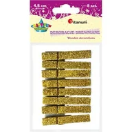 Dekoracje domu - Klamerki brokatowe 4,8cm.8szt.złote - miniaturka - grafika 1