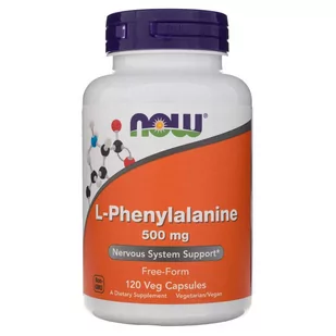 Now Foods Quicksilver L-Phenylalanine L-Fenyloalanina 500 mg 120 kapsułek NOW132 - Witaminy i minerały dla sportowców - miniaturka - grafika 1