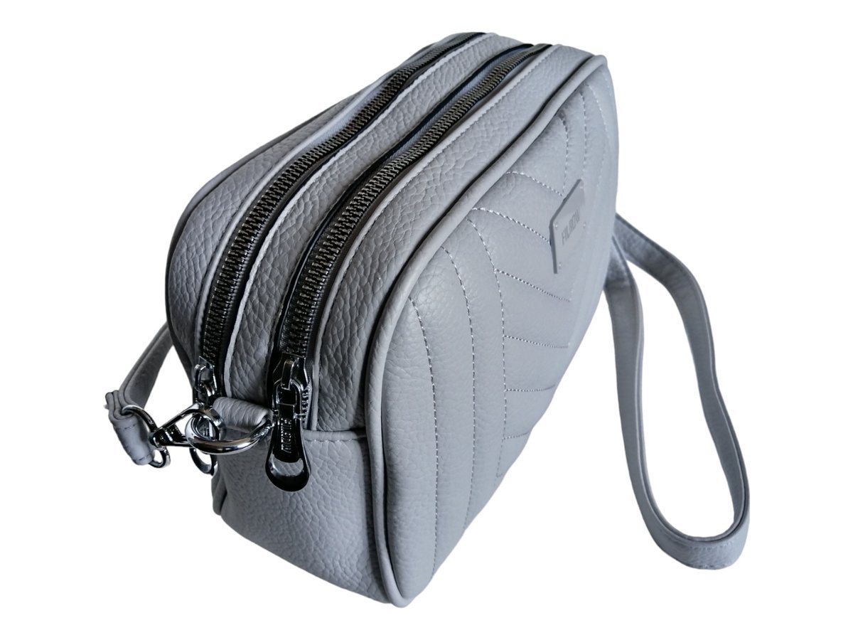 Szary Kuferek Damski - Szara Torebka Damska - Modna Listonoszka Na Ramię