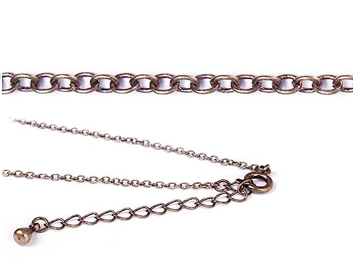 INNSPIRO postarzany złoty metalowy naszyjnik z okrągłym zapięciem sprężynowym 78cm. więcej 5 cm. rozszerzenie, 78cm., Szkło, Bez kamieni szlachetnych