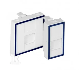 Adapter dwumodułowy prosty 45x45mm dla 1xRJ45 lub 1xRJ 12 - Gniazdka elektryczne - miniaturka - grafika 1