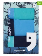 Majtki damskie - Happy Shorts Bokserki (3 pary) w kolorze turkusowo-granatowo-błękitnym - miniaturka - grafika 1